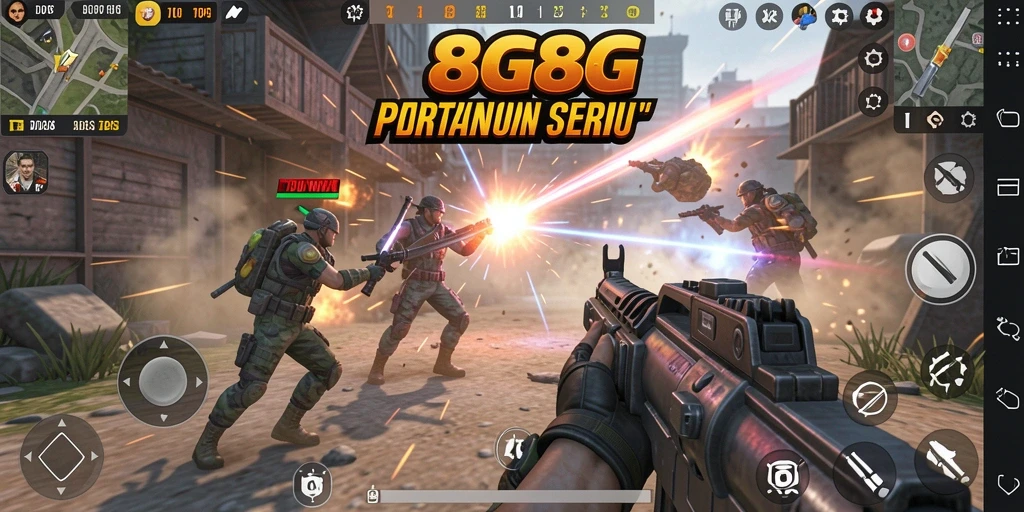 Tangkapan layar mendemonstrasikan aksi mendebarkan dalam permainan TPS.
