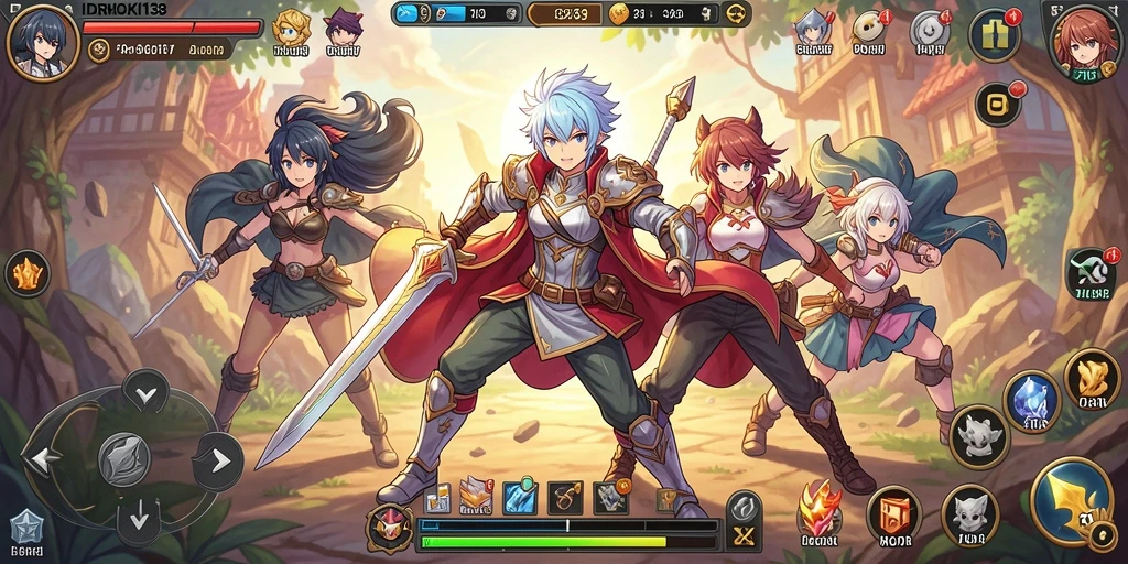 Screenshot menampilkan aksi seru dalam game Anime IDRHOKI138.