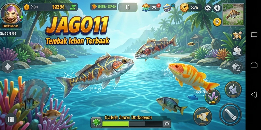 Tampilan screenshot gameplay JAGO11 yang menarik dan penuh aksi Tembak Ikan.