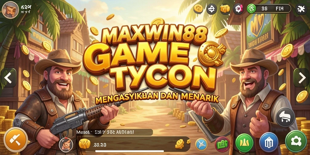 Screenshot gameplay <strong>MAXWIN88</strong> menampilkan pengelolaan bisnis yang dinamis dan strategi Tycoon.