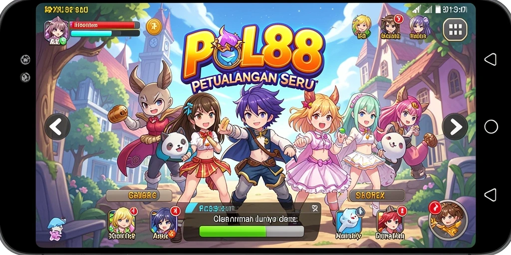 Tampilan gameplay menarik dari POL88 dengan karakter anime yang dinamis.