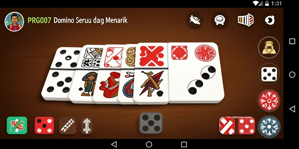 Tangkapan layar utama PRG007 menunjukkan gameplay Domino yang mendebarkan.