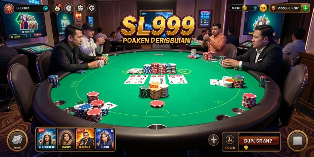 Tampilan gameplay SL999 yang menegangkan dan seru saat bermain poker.
