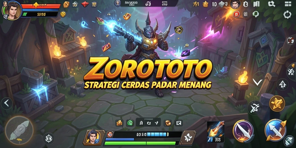Tangkapan layar gameplay ZOROTOTO yang menunjukkan pertarungan strategi.